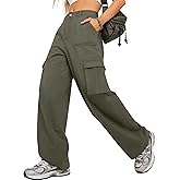 Oakgarden Women's Cargo Pants High Waisted Wide Leg Cotton Canvas Casual Pants Baggy Y2k Streetwear Trousers with 5 Pockets