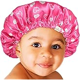 YANIBEST Baby Satin Bonnet Sleep Cap - Double Layer Reversible Adjustable Silky Satin Cap for Infant Toddler(6-36Months,Light Pink)