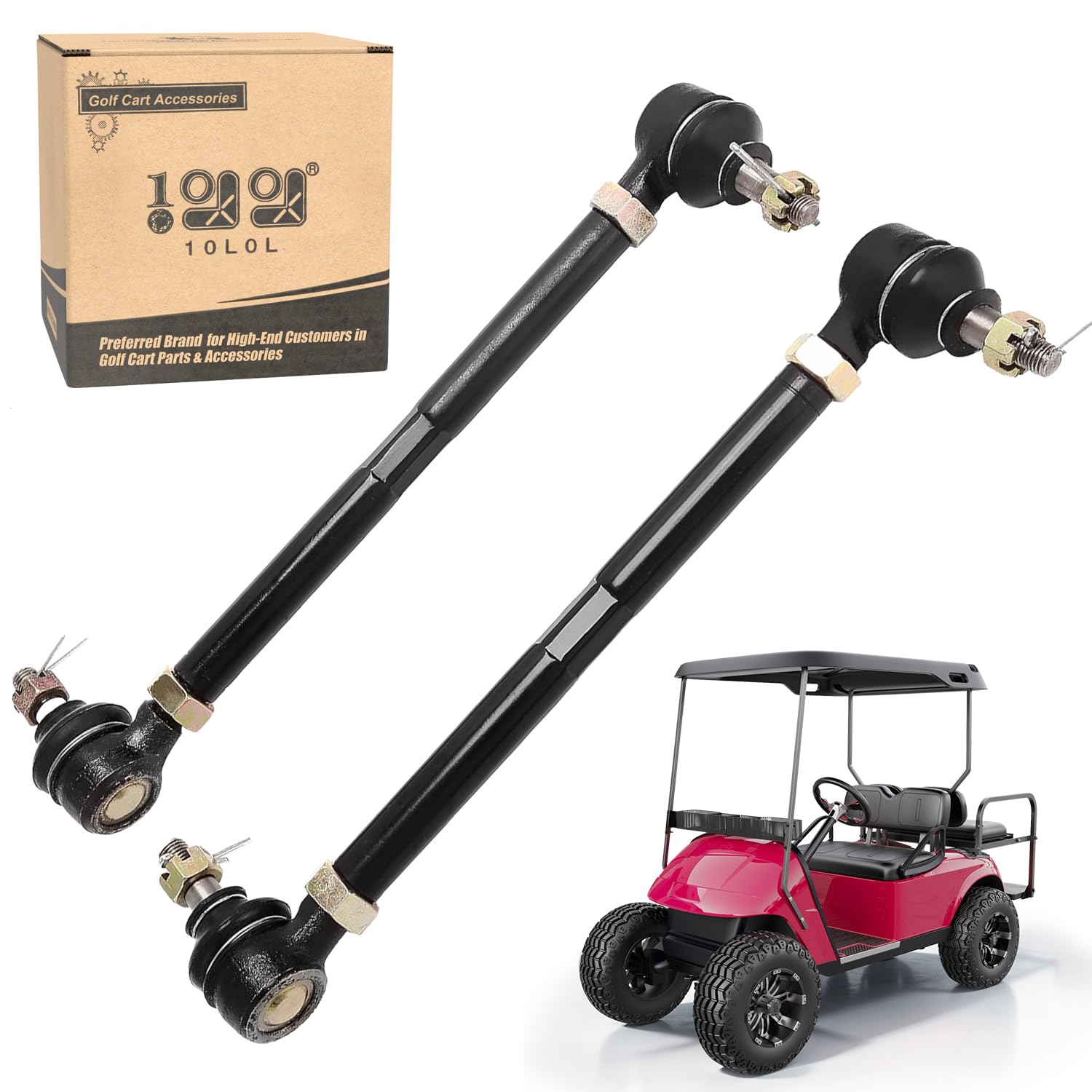 Photo 1 of 10L0L Golf Cart Tie Rod Assembly for EZGO TXT & Medalist 1994.5-2001, 2 Set, OEM# 70074-G01, 70074-G02