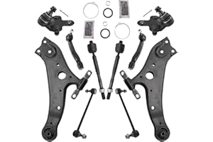 TRQ Front Steering & Suspension Kit Ball Joint Control Arm Sway Bar Stabilizer Link Tie Rod Compatible with 2010-2015 Lexus RX350 RX450h 2008-2019 Toyota Highlander 2009-2015 Venza