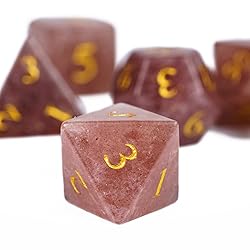 UDIXI Strawberry Quartz Gemstone Dice Set, Stone