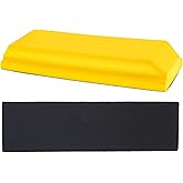 Dura-Gold Pro Series Rectangle 10" x 2-3/4" Hand Sanding Block Pad with Hook & Loop Backing and PSA Sandpaper Conversion Adapter Pad - Automotive Paint Prep Sand Shape Contour Woodworking Furniture