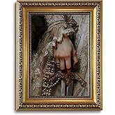 LHHJDIO Vintage Gold Framed Wall Art Moody Dark Academia Canvas Wall Art Elegant Gothic Feminine Scene Pictures Wall Decor Victorian Woman Art Prints for Living Room Bedroom Study