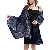 BANETTETA Shine Bright Like a Diamond Chiffon Sparkly Rhinestone Shawls and Wraps for Evening Dresses Weddings
