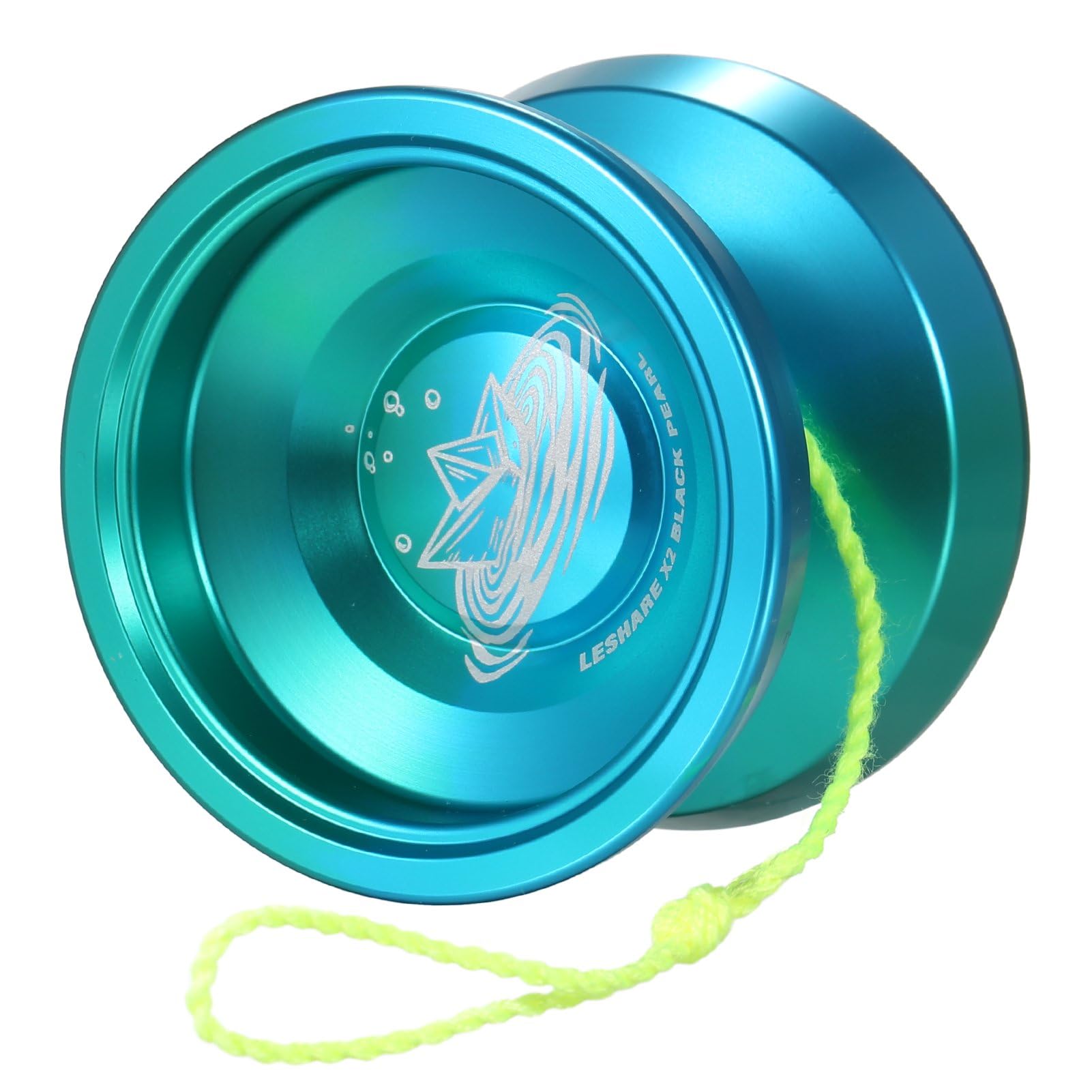 LESHARE Professional Unresponsive Yoyo for Pros and Responsive Yoyos for Beginners - Replaceable Unresponsive Bearings, Gloves, and 5 Cords Included (Blue Green)