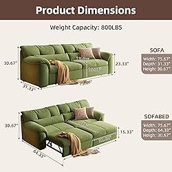 Sofa Bed, Sleeper Sofa Convertible Cloud