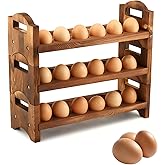 Wooden Egg Holder Countertop, ‌3-Tier Wooden Egg Holder & Storage, 36-Hole Stackable Rack for Fresh Eggs, Easter Eggs, Home Kitchen Organizer