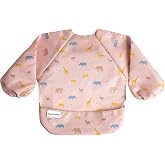 Tiny Twinkle Long Sleeve Bib for Babies &amp; Toddlers | Waterproof Smock Bib for Eating | Machine Washable &amp; Mess-Proof Feeding Essentials | Newborn Shower Gift (Petite Safari, 6&ndash;24M)