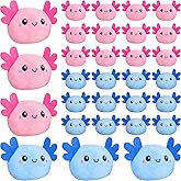 Poen 24 Pcs Valentines Axolotl Plush Stuffed Toys 4 Inch Mini Axolotl Party Favors Gift Bulk Stuffed Animal Cute Kawaii Plush Gifts for Birthday Home Easter Basket Fillers Decoration, Pink and Blue