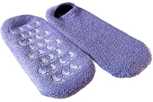 NatraCure Moisturizing Gel Socks - (Helps Dry Feet, Cracked Heels, Dry Heels, Rough Calluses, Cuticles, Dead Skin, Use with Your Favorite Lotions, Creams or Spa Pedicure) - Color: Lavender