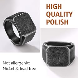 FindChic Customized Square Signet Rings Text