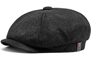 BQCWOXF Newsboy Cap for Men 8 Panel Vintage Cabbie News Flat Gatsby Mens Hats Adjustable Linen Mens Hats