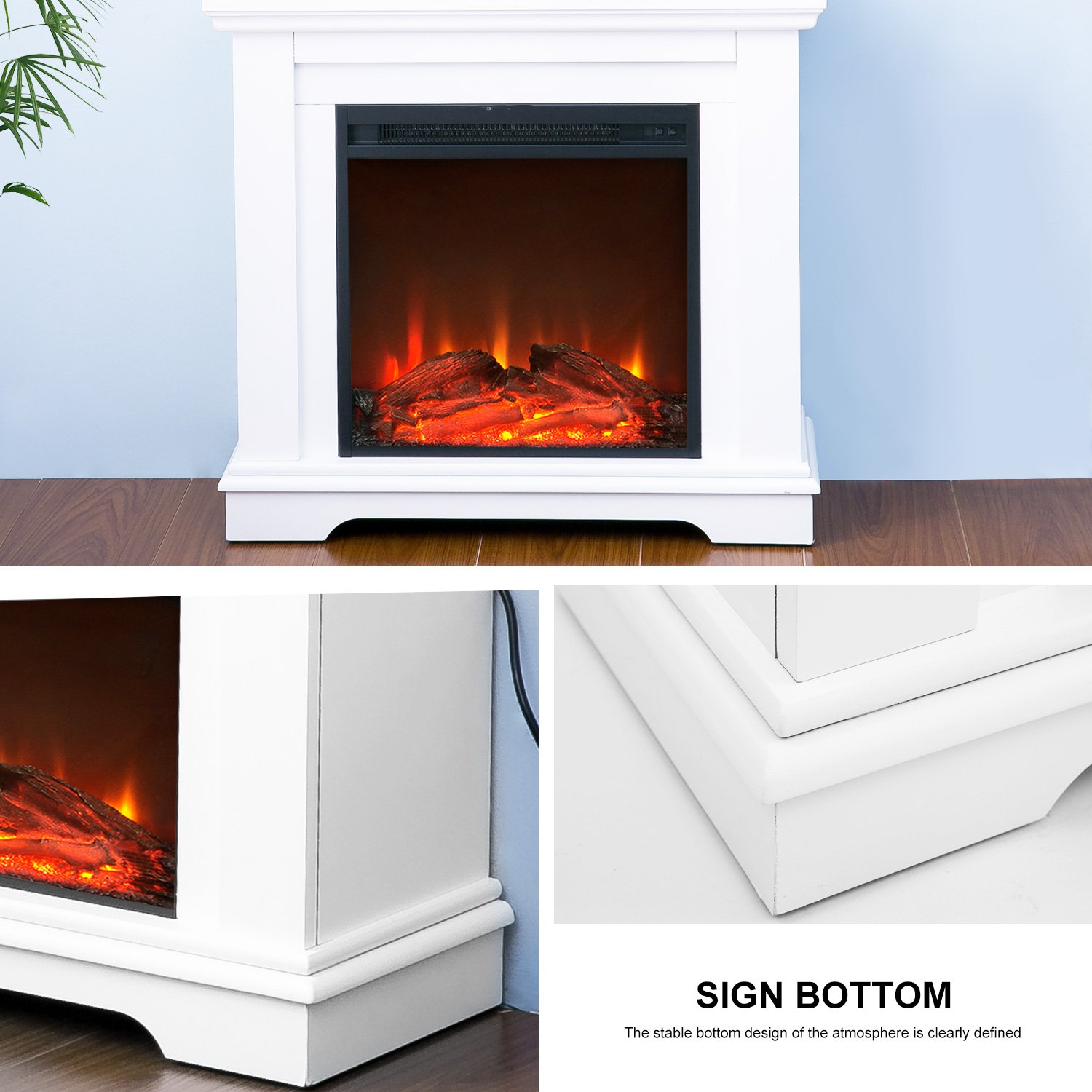 Leisure Zone Electric Fireplace Suite Glass Fronted Electric