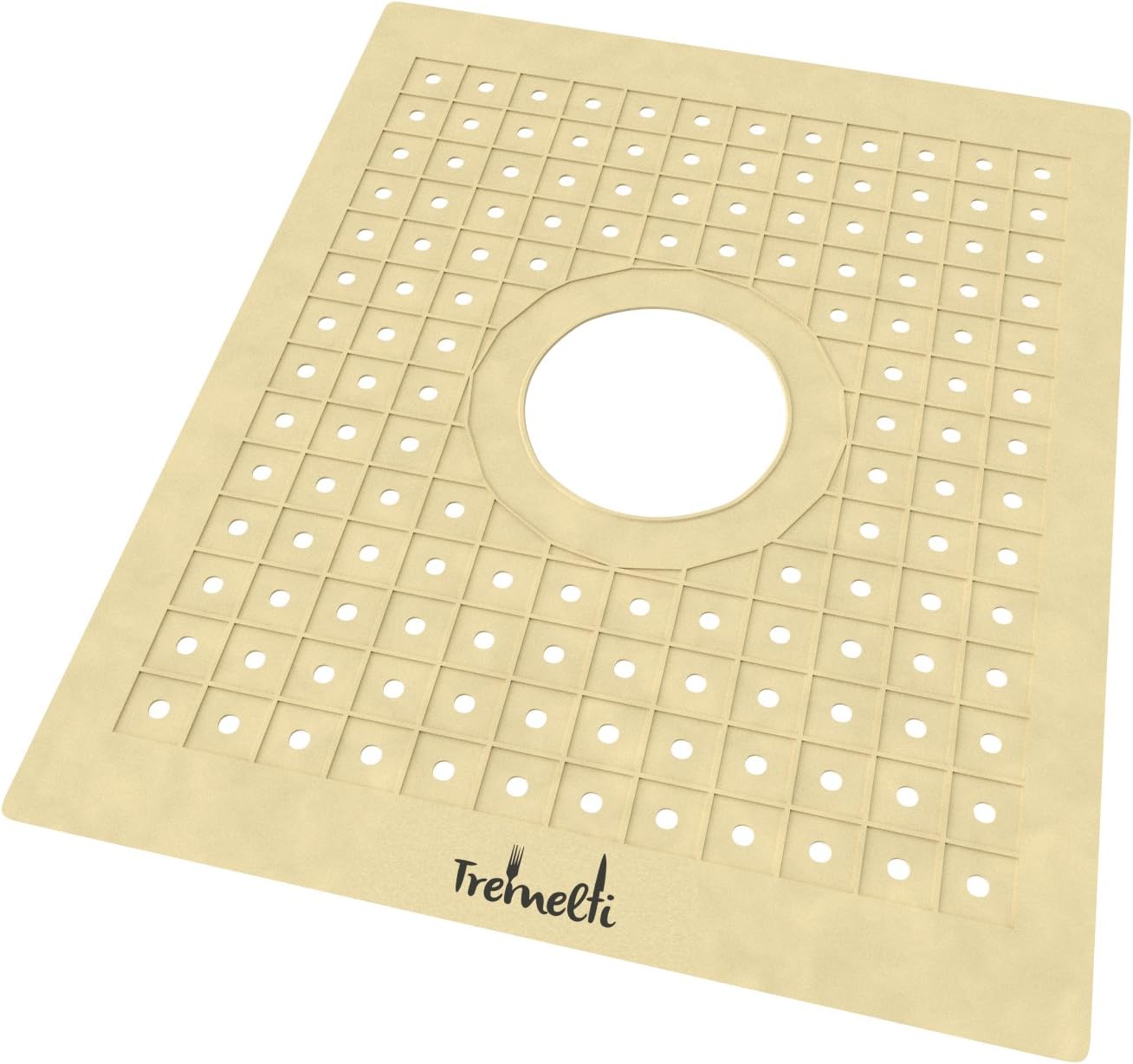 Tremelti Kitchen Essentials Designer Rubber Sink Mat with Drain Hole 12” X 10” Size to Accommodate Double Sinks
