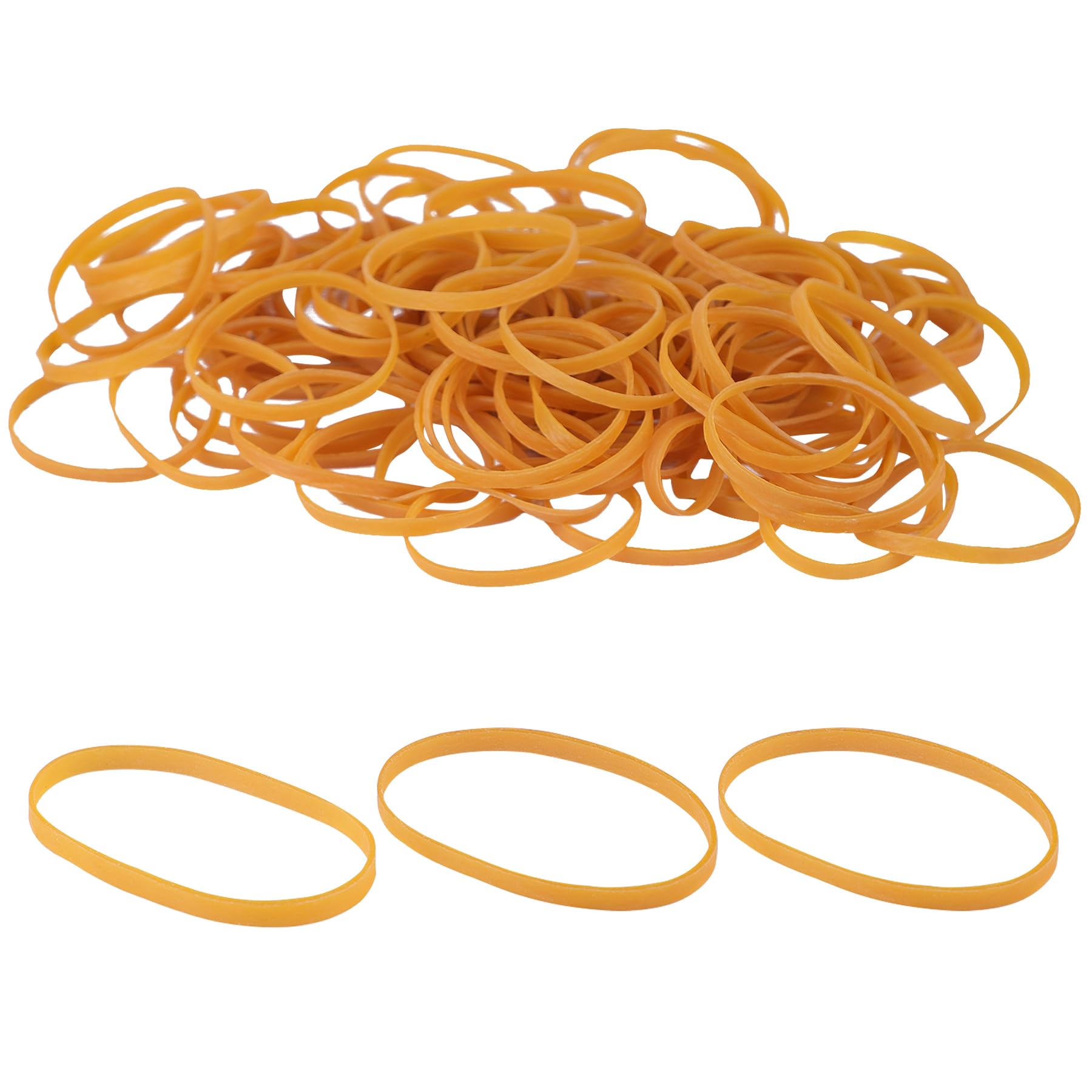 Elastic Bands 100Pcs Rubber Bands 100x5mm Heavy Duty Rubber Bands Natural Strong Money Elastic Bands for Stationary Stretchable Yellow Bands for Home School Office Workshop Accessories