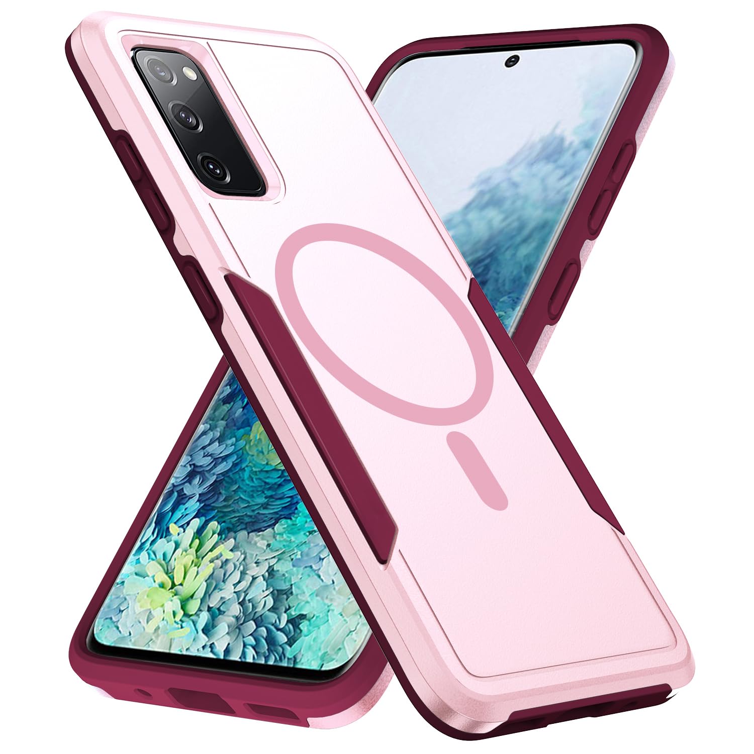 Teayoha for Samsung Galaxy S20 Case,[Compatible with Magsafe] [Military Grade Drop Tested] Shockproof Magnetic Tough Rugged Protective Phone Case -6.2 inch (Pink)