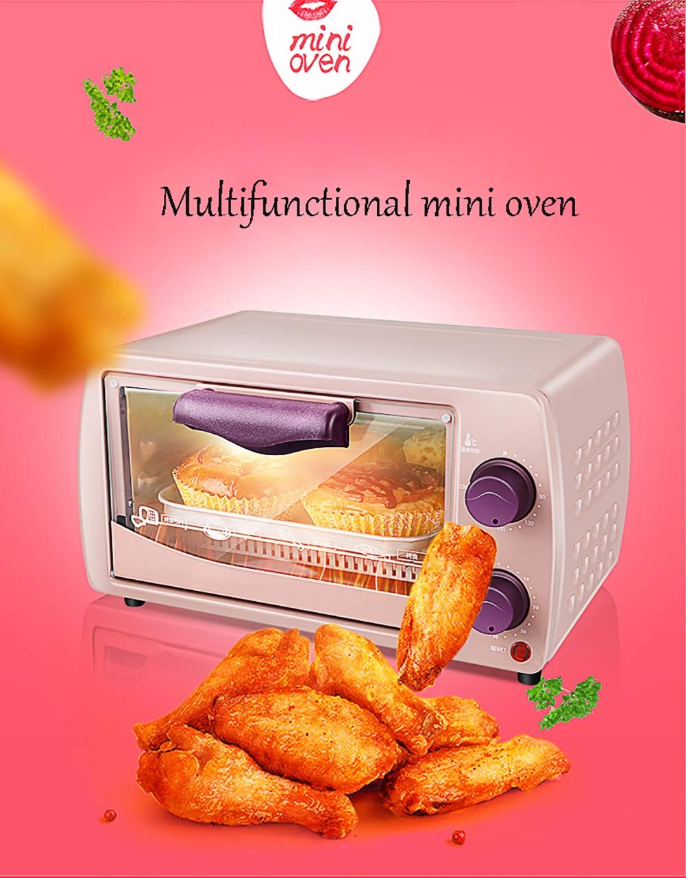 Horno doméstico Mini horneado pequeño Horno eléctrico automático ...