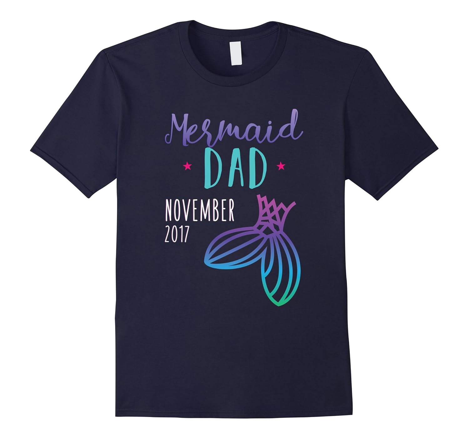 Mermaid Dad November 2017 Birthday Party Family Shirt-Rose