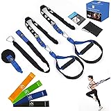 FITINDEX Bodyweight Resistance Trainer Kit, Home Suspension Training Straps, Fitness Resistance Trainer with Anchor Point and Resistance Loop Bands, Full Body Workout for Indoor or Outdoor Gym