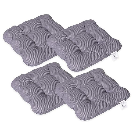 Homeoutfit24 Sun Garden SuSa Sitzkissen in Grau, hochwertige Qualitäts-Polsterauflage für Gartenmöbel, 38 x 38 x 8 cm, 4-Stüc