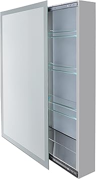 Bathroom Sliding Mirror Medicine Cabinet W Frosted Glass Border 18 X 30 Kinetic Storage By Krugg Amazon Co Uk Diy Tools