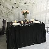 YZEO Black Sequin 54"*54" Table Cloth For Wedding Home Events