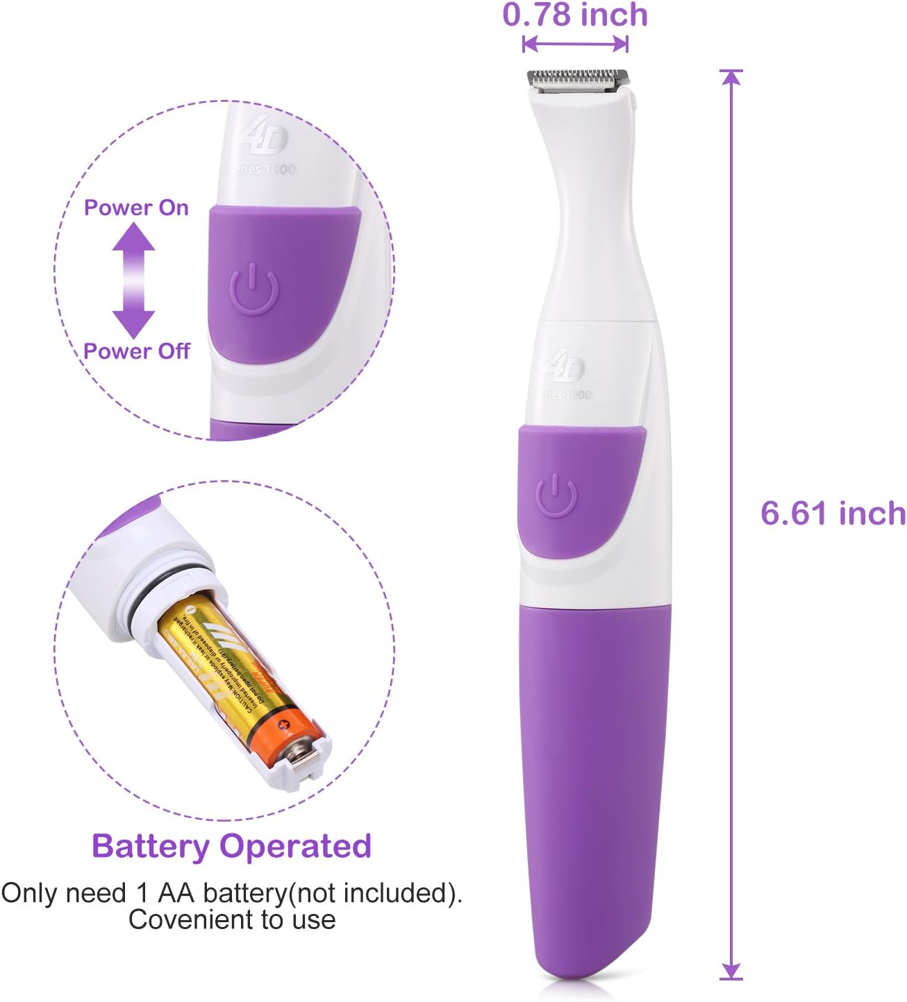 Bikini Trimmer 2 in 1 Women Shaver Waterproof Electric Shavers for