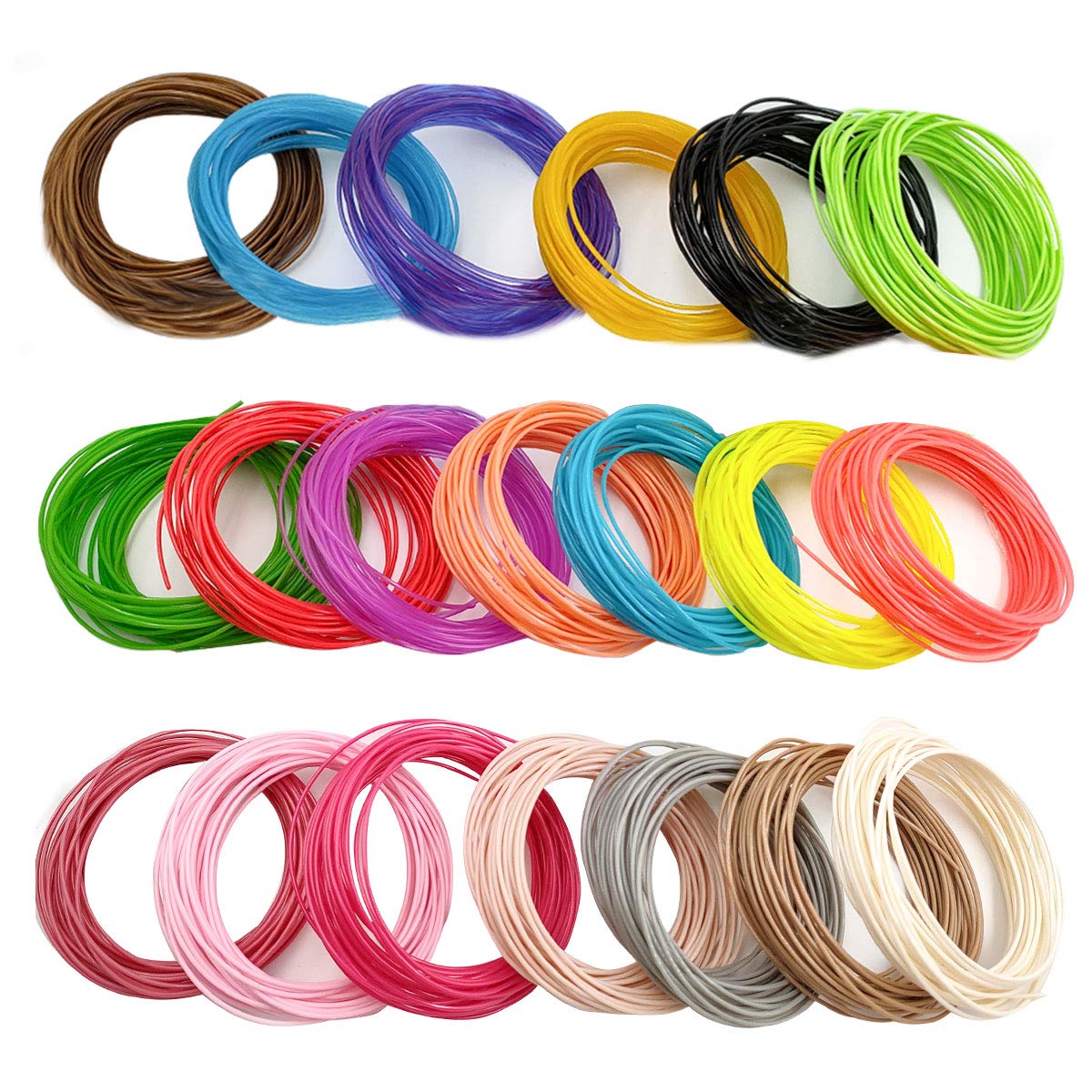 MONOJOY 3D Stift 3D Stift Filament Geschenkkarton 20 Farben 3d Druck 1.75mm Filament PLA mit Verschiedene Farben für 3D Drucker Stift je 10M insgesamt 200M, Kompatibel mit allen gängigen 3D Druckstift