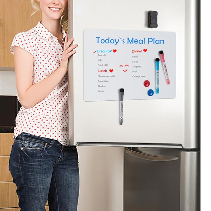 Aluan - Tablero magnético de borrado en seco para nevera, armario ...