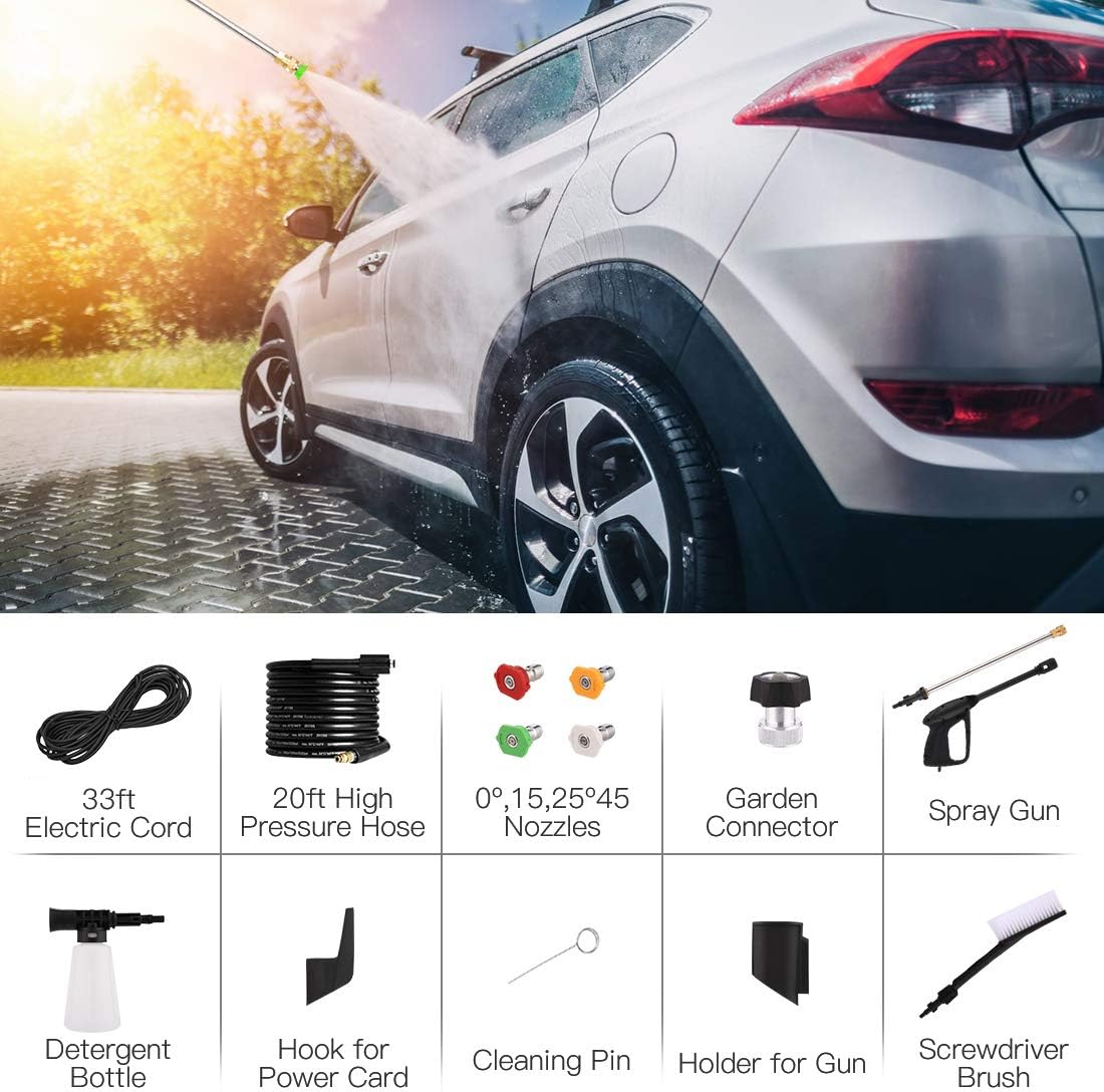 mrliance 3600PSI Electric Pressure Washer 2.6GPM Power Washer 1800W High Pressure Washer Cleaner Machine with 4 Interchangeable Nozzle & Hose Reel, Best for Cleaning Patio, Garden, Yard : Garden & Outdoor