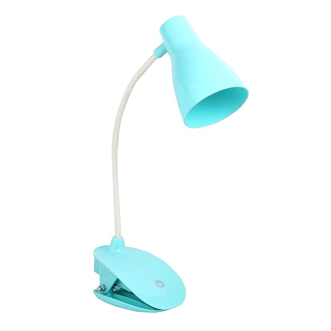 Zilant LED Desk Lamp with Flexible Gooseneck 3 Level Brightness, Battery Operated Table Lamp 5W Touch Control, Compact Portable lamp for Dorm Study Office Bedroom, Eye-Caring and Energy Saving(Blue)