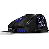 {Upgraded Version}UtechSmart Venus 50 to 16400 DPI High Precision Laser MMO Gaming Mouse for PC, 18 Programmable Buttons, Weight Tuning Cartridge, 12 Side Buttons, 5 programmable user profiles, Omron Micro Switches, Over 16 Million Customizing LED Color Options For Side Buttons, Logo & Head Lights [Compatible with Windows 10]