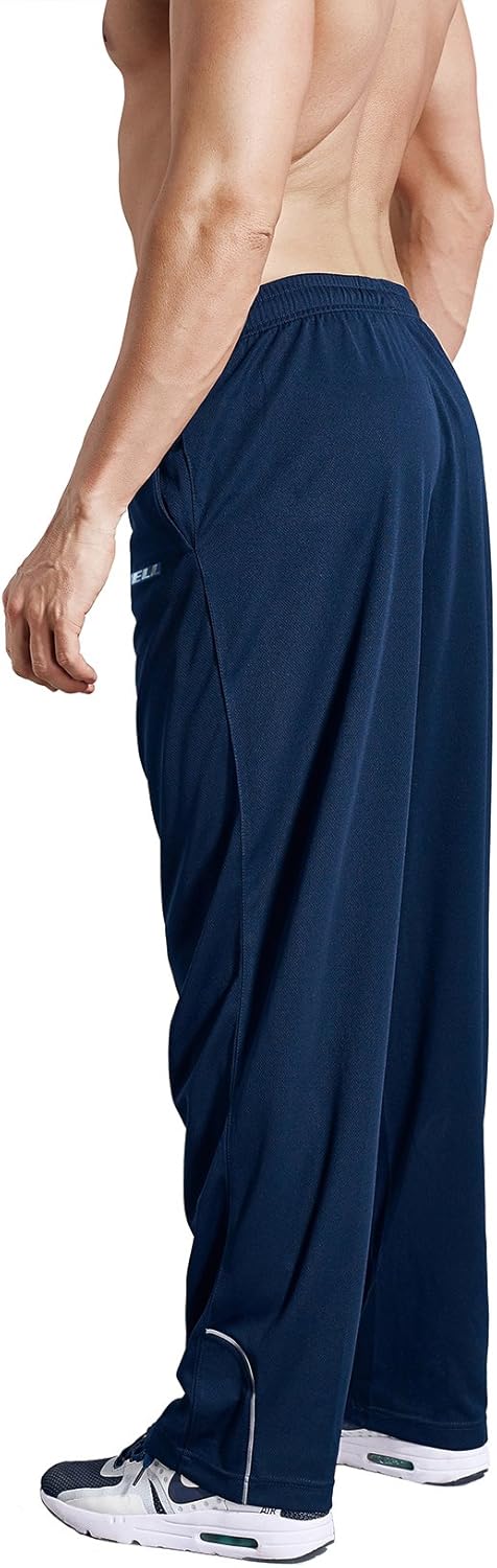 LUWELL PRO Men's Sweatpants with Pockets Open Bottom Athletic Pants for Jogging, Workout, Gym, Running, Training: Clothing