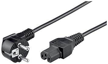 Wentronic Netzkabel abgewinkelter (Schuko auf IEC 320-C15) 2 m schwarz