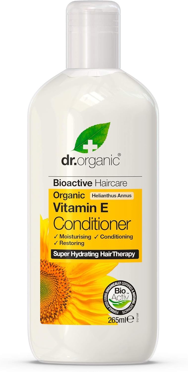 Dr Organic Vitamin E Conditioner, Hydrating, Dry & Fine Hair, Natural, Vegan, Cruelty-Free, Paraben & SLS-Free