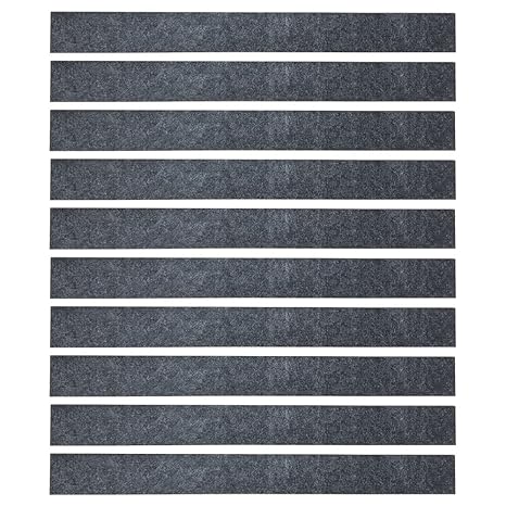 Mehrondo 10 Stück Dunkelgraue Filzstreifen Rohlinge FS203DG, 300x30x3 mm vorgeschnitten — ideal zum kreieren von Schlüsselanh