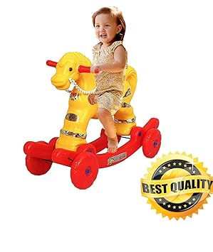 Shiv Online Toys 2 in 1 Baby Horse Rider | Rocker for Kids 1-2 Years Baby Birthday Gift for Kids/Boys/Girls (Yellow)