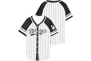 QLIPIN Baseball Shirt Jerseys for Women Baseball Jersey Game Day Fan Striped Baseball Player Button Down Short Sleeve Tops