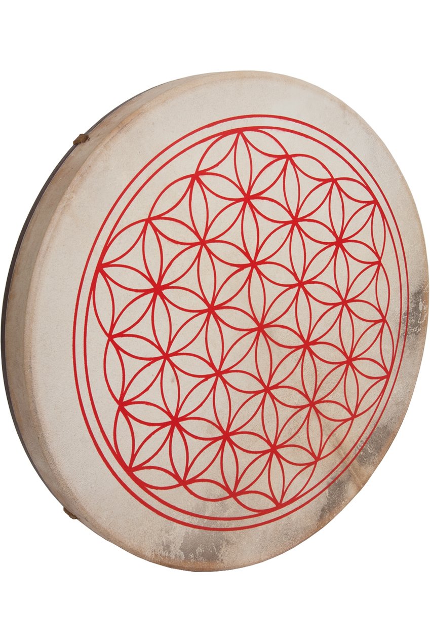 DOBANI PRETUNED GOATSKIN HEAD WOOD FRAME DRUM WITH BEATER 46 X 5 CM CIRCLE OF LIFE