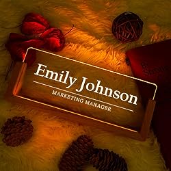 Custom Name Plate for Desk, Personalized Light Up