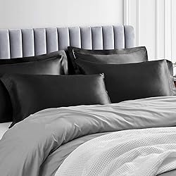 EHEYCIGA Satin Pillowcase Queen Set of 2, Soft