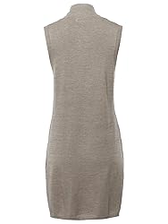 A2Y Open Front Long Sleeveless Draped Side Pockets