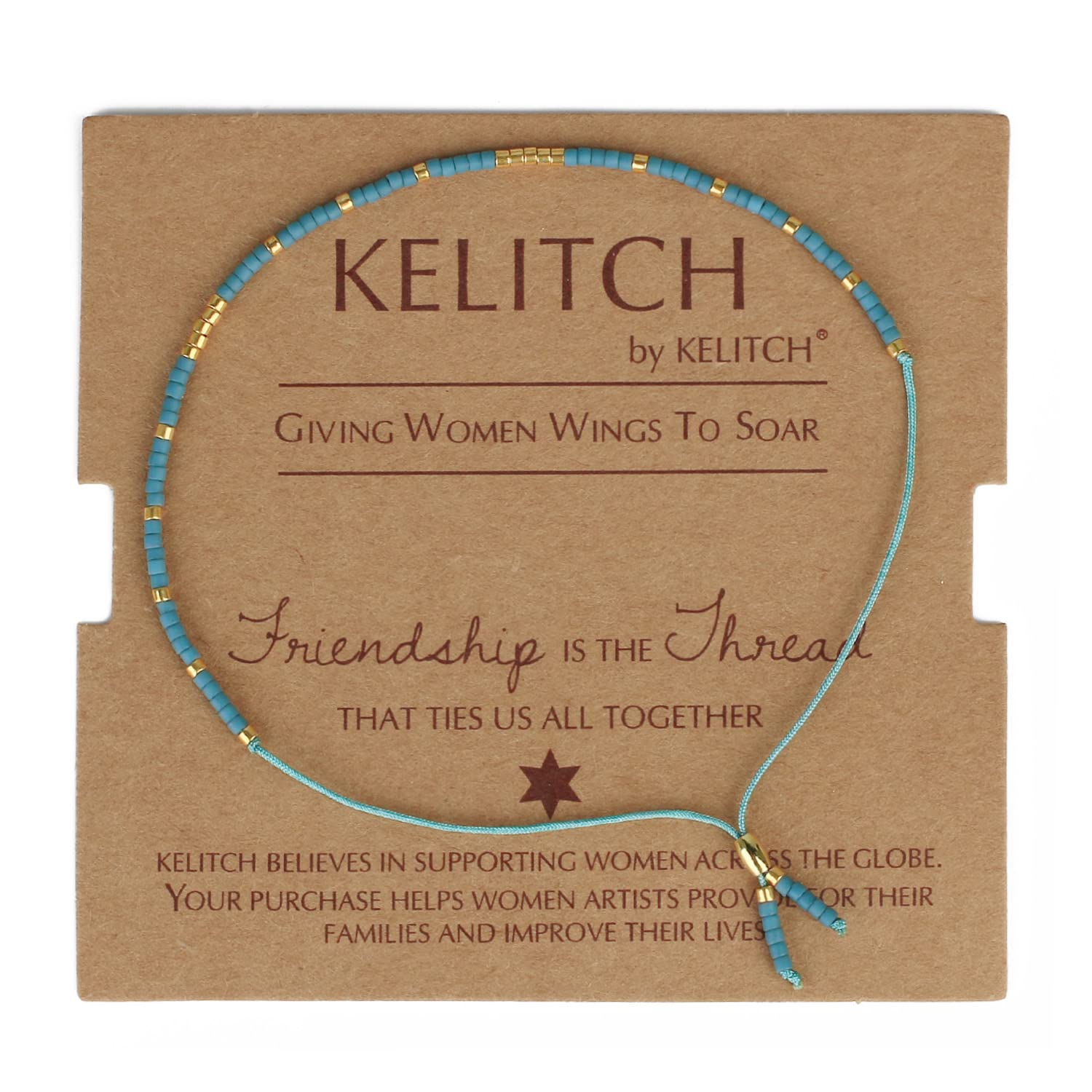 KELITCH New Miyuki Seed Bead Wrap Bracelets Woven Bohemian Friendship Bracelets Bangles for Women (Dull Blue 1H)