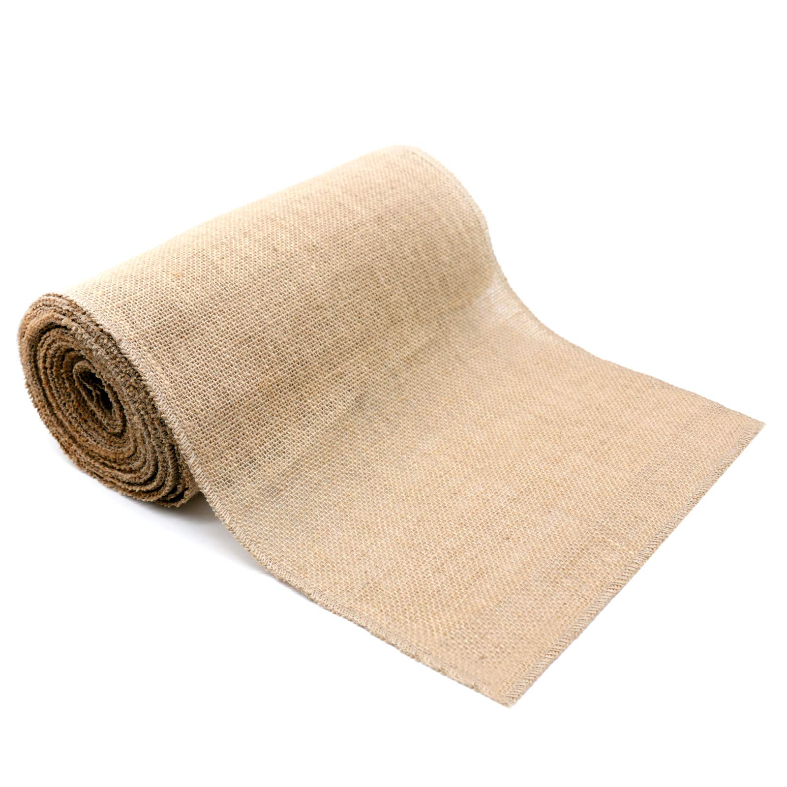BIT.FLY 30 x 275cm Hessian Table Runner - Burlap Fabric Jute Table Runner Rolls with Complete Edge Suture Great for Wedding Table Decoration Party Potluck Dinner