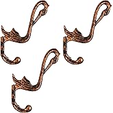 AYZCORP Set of 3 Cast Iron Pelican Shape Coat Hooks Wall Art Decor-Pelican Shape Hangers and Key Holder-Clothes Rack and Backpack Hanger-Coat Hooks Home Decor for Storage,Living Room (Copper Antique)