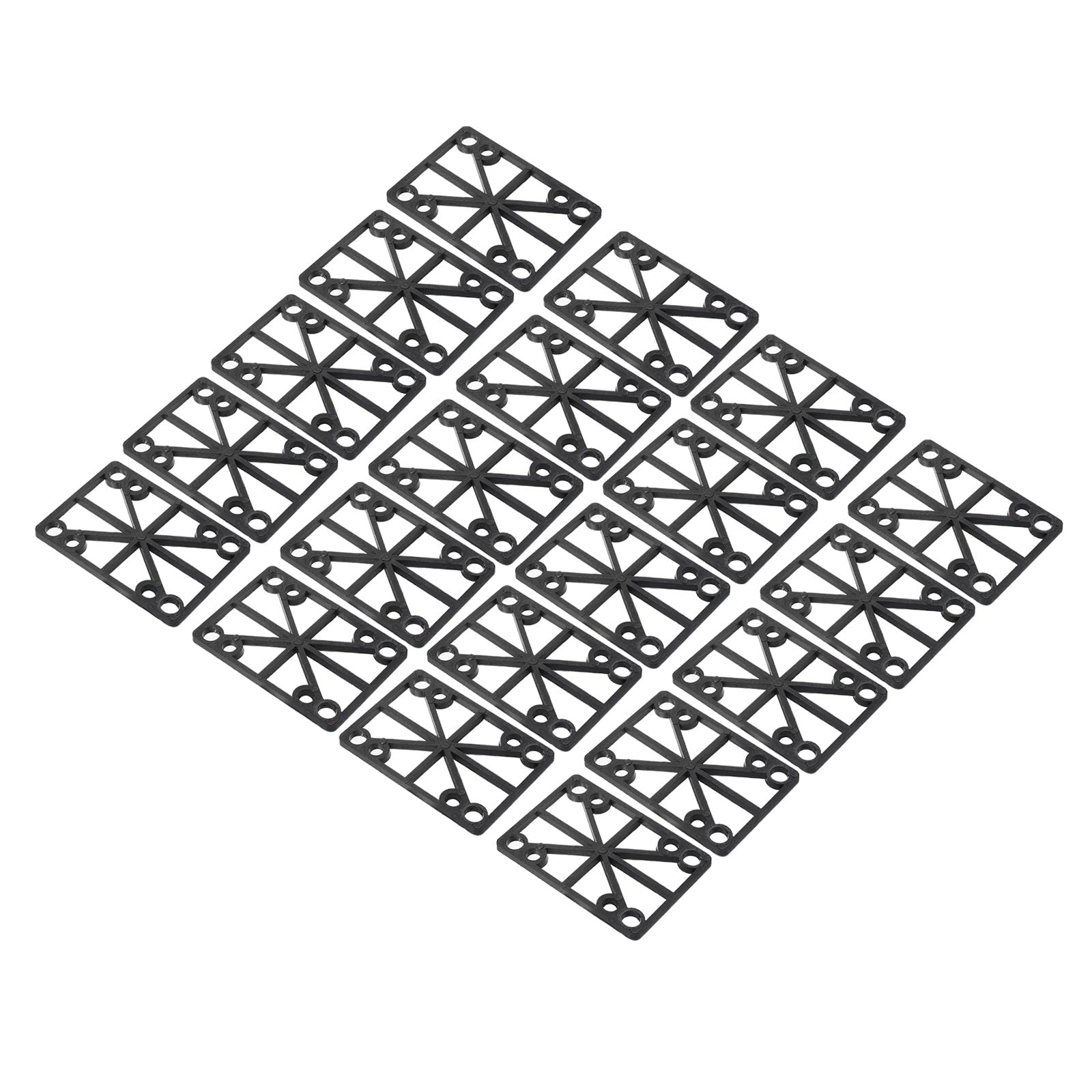 PATIKIL 4mm (0.16") Skateboard Riser Pads, 20 Pack Plastic Longboard Riser Pads Angled Wedge Shock Pads for Skateboard Truck, Black