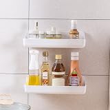 Ettori Shower Caddy 2 Pack Wall Mounted No Drilling Self Adhesive White view 7