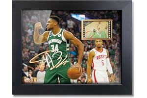 sufenvera Basketball Fans Poster - Print Signed Giannis Antetokounmpo Framed Mini Film Photo Display,Great Birthday Christmas Gifts for Boys/Men 8x6 Inches