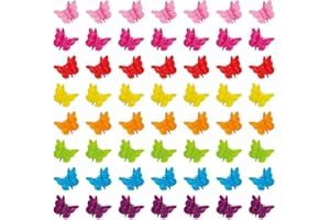 XIEHE 50 Packs Assorted Color Butterfly Hair Clips, Beautiful Mini Butterfly Hair Clips Hair Accessories for Women and Girls (50 pcs Random Colour)