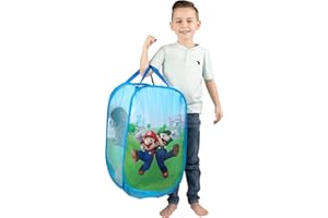 Franco Kids Room Collapsible Storage Bin Pop Up Hamper, One Size, Super Mario